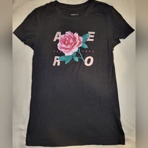 Aeropostale Black Rose Tshirt Size small